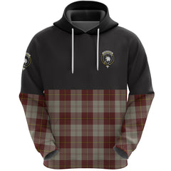 Cunningham Burgundy Dancers Clan Half Of Tartan Hoodie