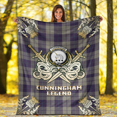 Cunningham Dress Blue Dancers Tartan Gold Courage Symbol Blanket