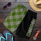 Cunningham Dress Green Dancers Tartan Crest Men's Short - Cross Style