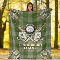 Cunningham Dress Green Dancers Tartan Gold Courage Symbol Blanket