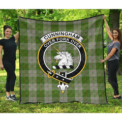 Cunningham Dress Green Dancers Tartan Crest Quilt