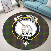 Cunningham Hunting Modern Tartan Crest Round Rug