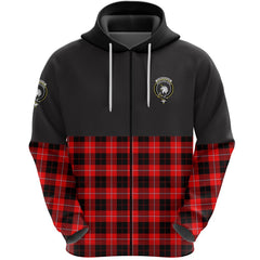 Cunningham Modern Clan Half Of Tartan Zipper Hoodie