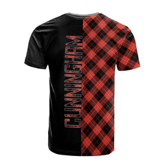 Cunningham Modern Tartan T-Shirt Half of Me - Cross Style