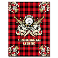 Cunningham Modern Tartan Gold Courage Symbol Blanket