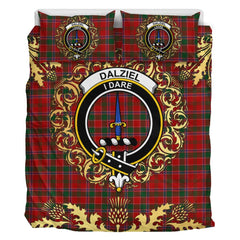 Dalziel 01 Tartan Crest Bedding Set - Golden Thistle Style