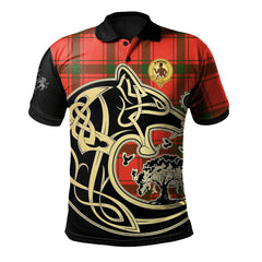 Darroch Tartan Polo Shirt Viking Wolf