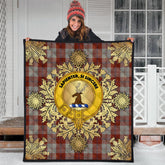 Davidson Dress Dancers Tartan Crest Premium Quilt - Gold Thistle Style