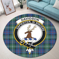 Davidson of Tulloch Tartan Crest Round Rug