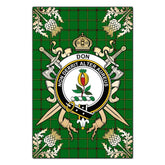 Don Tartan Crest Black Garden Flag - Gold Thistle Style