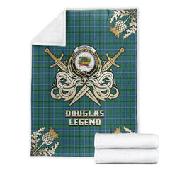 Douglas Ancient Tartan Gold Courage Symbol Blanket