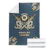 Douglas Modern Tartan Gold Courage Symbol Blanket