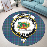 Douglas Modern Tartan Crest Round Rug