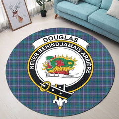 Douglas Modern Tartan Crest Round Rug