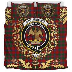 Drummond 02 Tartan Crest Bedding Set - Golden Thistle Style