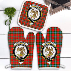 Drummond Of Perth Tartan Crest Oven Mitt And Pot Holder (2 Oven Mitts + 1 Pot Holder)