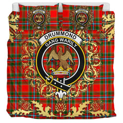 Drummond of Perth Tartan Crest Bedding Set - Golden Thistle Style