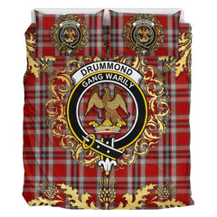 Drummond of Perth Dress Tartan Crest Bedding Set - Golden Thistle Style