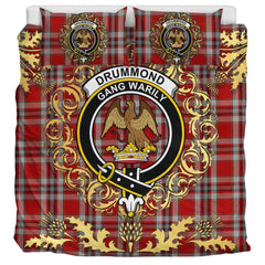 Drummond of Perth Dress Tartan Crest Bedding Set - Golden Thistle Style