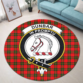 Dunbar Modern Tartan Crest Round Rug