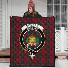 Dundas Red Tartan Crest Quilt