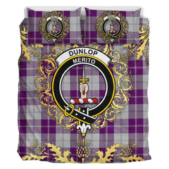 Dunlop Dress Tartan Crest Bedding Set - Golden Thistle Style