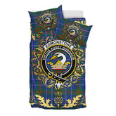 Edmonstone Tartan Crest Bedding Set - Golden Thistle Style
