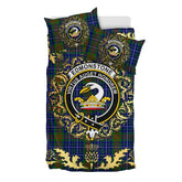 Edmonstone of Duntreath Tartan Crest Bedding Set - Golden Thistle Style