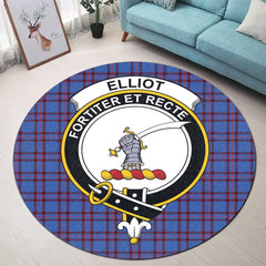 Elliot Modern Tartan Crest Round Rug