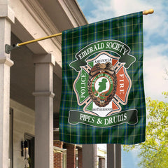Emerald Society 1 Tartan with Logo Garden Flag