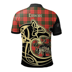 Erskine Modern Tartan Polo Shirt Viking Wolf