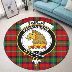 Fairlie Modern Tartan Crest Round Rug