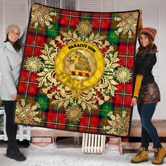Fairlie Modern Tartan Crest Premium Quilt - Gold Thistle Style