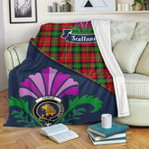 Fairlie Tartan Crest Premium Blanket - Thistle Style