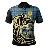Falconer Tartan Polo Shirt Viking Wolf