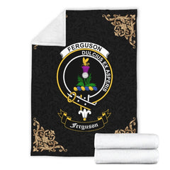 Ferguson Crest Tartan Premium Blanket Black