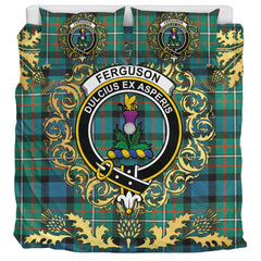 Ferguson Ancient Tartan Crest Bedding Set - Golden Thistle Style