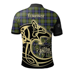 Ferguson Modern Tartan Polo Shirt Viking Wolf