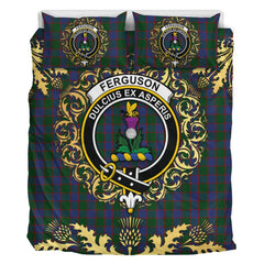 Ferguson Old Tartan Crest Bedding Set - Golden Thistle Style