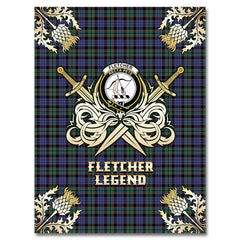 Fletcher Modern Tartan Gold Courage Symbol Blanket