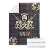 Fletcher of Dunans Tartan Gold Courage Symbol Blanket