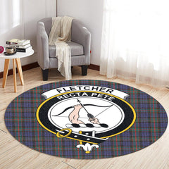 Fletcher of Dunans Tartan Crest Round Rug