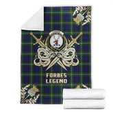Forbes Modern Tartan Gold Courage Symbol Blanket