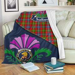 Forrester Tartan Crest Premium Blanket - Thistle Style