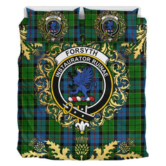 Forsyth 02 Tartan Crest Bedding Set - Golden Thistle Style