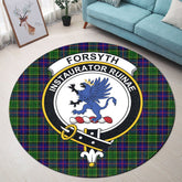 Forsyth Modern Tartan Crest Round Rug