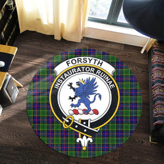Forsyth Modern Tartan Crest Round Rug