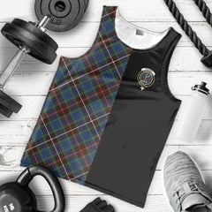 Fraser Hunting Ancient Tartan Crest Men's Tank Top - Cross Style