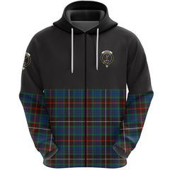 Fraser Hunting Ancient Clan Half Of Tartan Zipper Hoodie