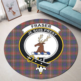 Fraser Hunting Modern Tartan Crest Round Rug